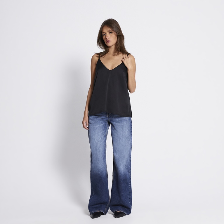 Satin strap top "Aurora" Black